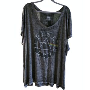 Torrid Pink Floyd Charcoal Gray Burn Out Tee Shirt. Size 6X. NWT. CUTE!